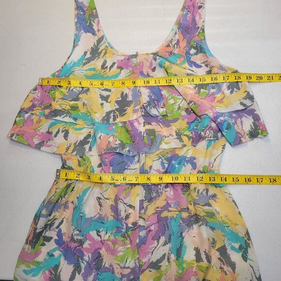 R 89 Silk Colorful Sleeveless Teired Flounce Shorts Romper - Picture 11 of 15